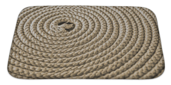 Image Of Nautical Rope In Spiral Bath Mat, Microfiber, Foam With Non Skid Backing, 34