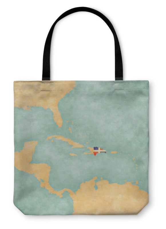 Tote Bag, Map Of Caribbean Dominican Republic - gaudely