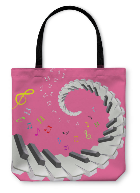 Tote Bag, Piano Keys And Notes - gaudely