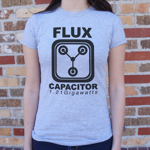 Ladies Flux Capacitor 1.21 Gigawatts T-Shirt - gaudely