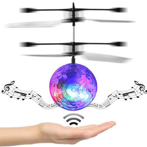 RC Toy EpochAir RC Flying Ball RC Drone Helicopter Ball Built-in Disco Music With Shinning LED Lighting for Kids Teenagers - gaudely