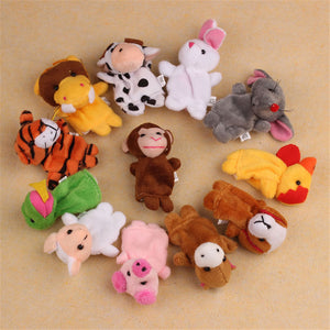 Children 12 pcs Cute Animal Hand Puppet Toys Classic Children Hand Puppet Novelty Cute Dog Monkey Mouse Muppet - gaudely