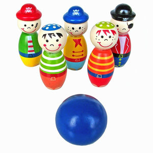 Children Toys Wooden Bowling Ball Skittle Funny Shape for Kids Game Wooden toys for children kids toy Bowling Sports - gaudely