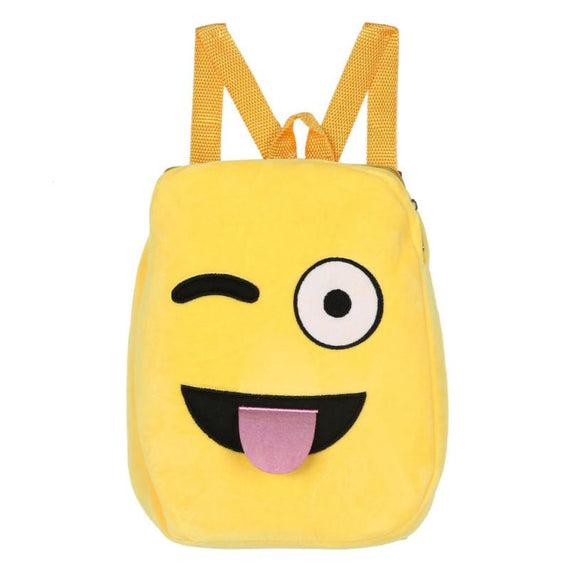 Optional Plush backpack toys for children Cute Emoji Emoticon Shoulder School Child Bag Backpack Satchel Rucksack - gaudely