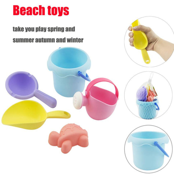 5PCS Set Children Kids toy TPE Rusty Water Shock Water Beach Toy Water toy beach Summer Beach bucket set - gaudely