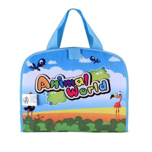 Cartoon animal Baby Water Doodle Drawing Play mat Foldable Portable Canvas Magic Water Doodle Mat water doodle bag drawing Bag - gaudely