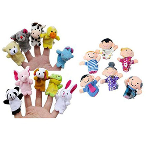 16 pcs Popular Family Finger fantoches de dedo Puppets Cloth Doll Baby hand Toy Story Kids Educational Toys for children baby - gaudely
