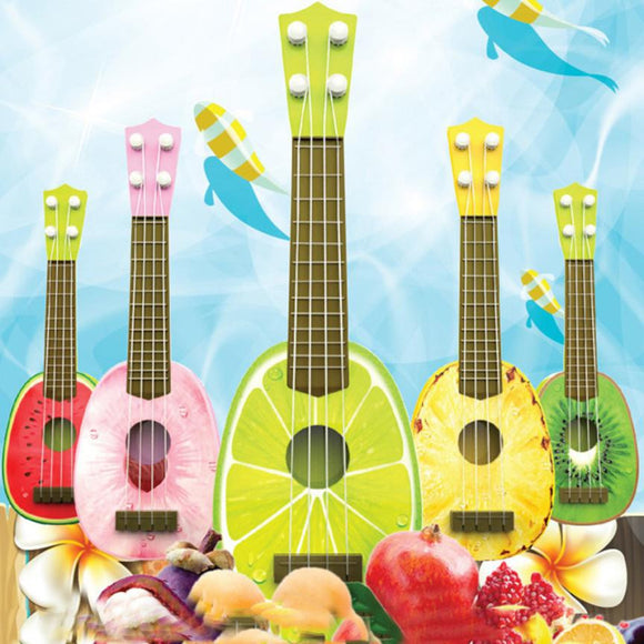 Fashion Fruit Design plastic Guitar Ukulele Mini Fruit Musical Instrument Educatonal Toys Baby Children kids Musical toy guitar - gaudely