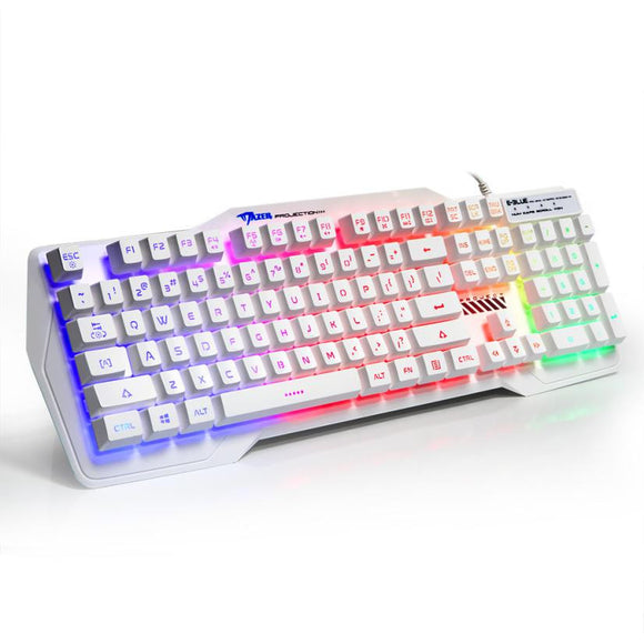 Game Keyboard For High-End K750 Simple Edition Gaming Keyboard Colorful LED Illuminated Backlit USB Wired Retail Package #2515 - gaudely