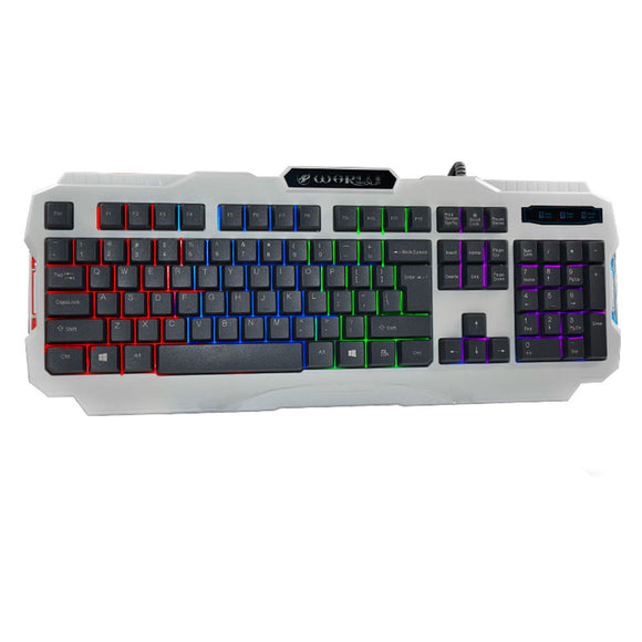 2016 Wired Mini Keyboard K2 USB Wired Illuminated Colorful LED Backlight Multimedia PC Gaming Keyboard - gaudely