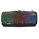 2016 Wired Mini Keyboard K3 USB Wired Illuminated Colorful LED Backlight Multimedia PC Gaming Keyboard - gaudely