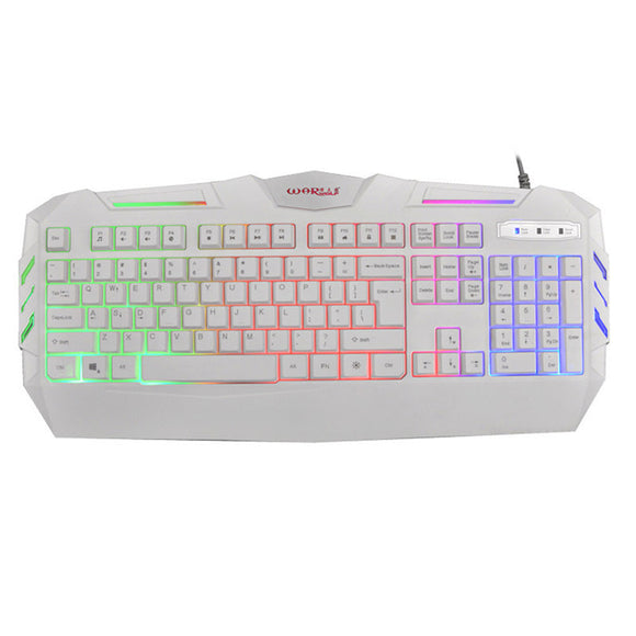 2016 Wired Mini Keyboard K3 USB Wired Illuminated Colorful LED Backlight Multimedia PC Gaming Keyboard - gaudely