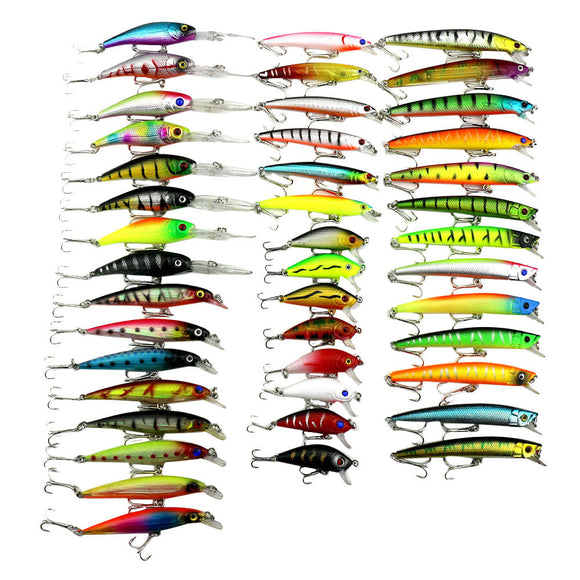 MUQGEW  43pc/set Fishing Lure Set Mixed 6 Models Fishing Tackle Mix Fishing Bait - gaudely