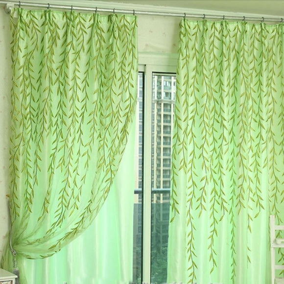 Super Deal Willow Tulle Door Window Curtain Drape Panel Sheer Scarf Valances 100X200cm XT - gaudely