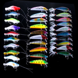 30 pcs Kinds of Fishing Lures Crankbaits Hooks Minnow Baits Tackle 3D eyes fishing bait isca artificial para pesca - gaudely