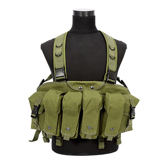 Tactical Recon Chest Rig Vest Military Airsoft Paintball Hunting with w/ Mag Pouch - gaudely