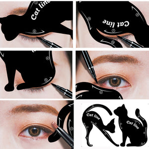 New 2017 Sexy Women 2pcs Stencils Template Eyeliner Smoky Makeup Guide Quick Cat Eye Liner Tool maquiagem - gaudely