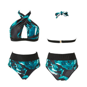 Printed Swimsuit - Tight Underwear Split Bikini - gaudely