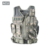 Military Tactical Vest Army Hunting Molle Airsoft Vest Outdoor Body Armor Swat Combat Painball Black Vest for Men - gaudely