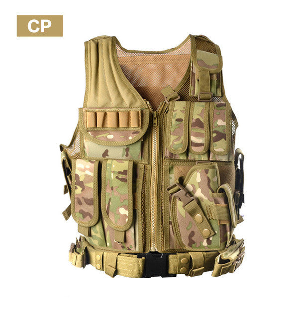 New Made in USA Army Military MOLLE II Camouflage Desert Tan Airsoft MOLLE II Fighting Loaded Carrier Vest FLC LBV with 4 Double Pouch and 2 K-Bar Adapter Issued by the U.S