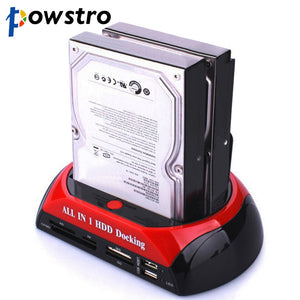 3.5" 2.5" SATA IDE 2 Double Dock HDD Docking Station e-SATA Hub External Storage Enclosure Parts EU US plug - gaudely