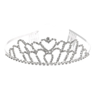 Delicate Wedding Bridal Prom Shining Crystal Rhinestones Crown Headband Tiara Hair Band - gaudely