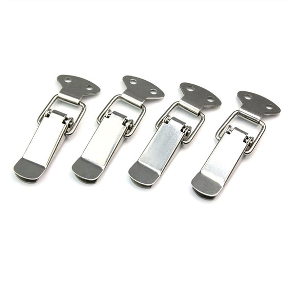 4pcs Stainless Steel Spring Loaded Toggle Case Box Chest Trunk Latch Catches Hasps Clamps - gaudely