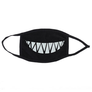 Men and women Boys and Girls Cotton Teeth Luminous Anti-Dust Mouth face Mask Anime Halloween Gift Cosplay - gaudely