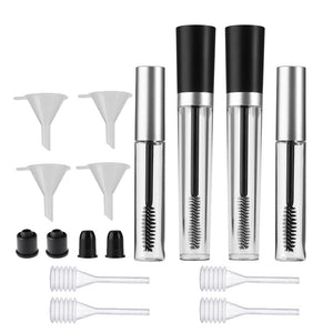 2pcs 7.5ml Empty Mascara Tube & 2pcs 10ml Empty Mascara Tube & 4pcs Funnels for Castor Oil & 4pcs Dropper - gaudely