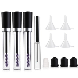 Etereauty 3pcs 7.5ml Empty Mascara Tube Eyelash Cream Bottles + 1pcs 7ml Eyeliner Bottle Containers + 4pcs Funnel - gaudely