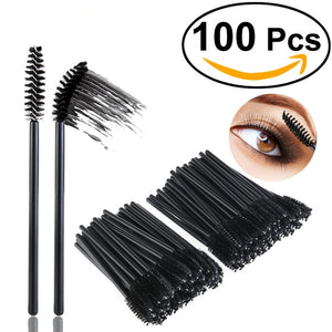 NUOLUX 100pcs Disposable Eyelash Brushes Wands Mascara Applicator - gaudely