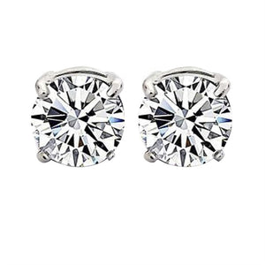 Pair of Unisex Round Zircon Magnet Ear Stud Earrings - gaudely