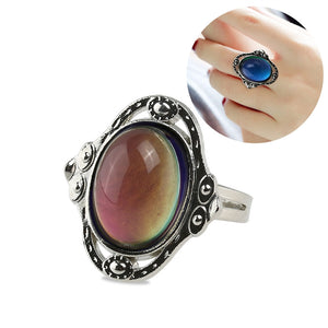 TINKSKY Adjustable Oval Color Changing Mood Ring Finger Ring - gaudely