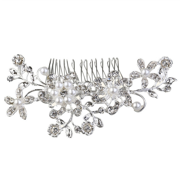 Beautiful Wedding Party Bridal Pearls Decor Flower Hairpin Hair Decoration - gaudely