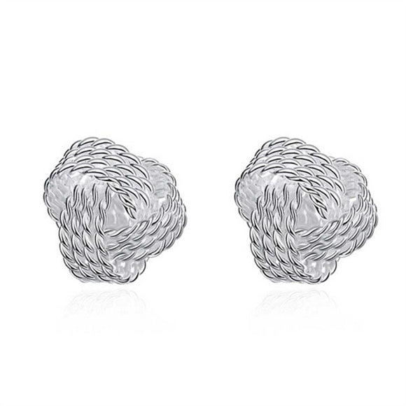 Woven Twisted Stud Earrings for Women - gaudely