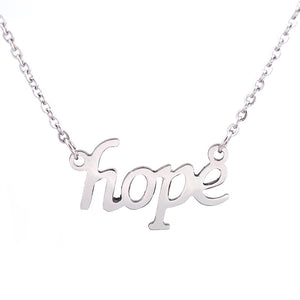 Fashion Stainless Steel Letters Pendant Necklace Chain Charms Jewelry for Men and Women - gaudely