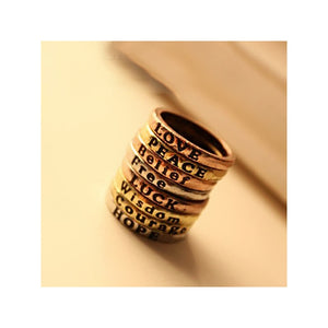 Retro Style Engraved English Letters Women's Finger Ring Wishing Ring - 10 pcs/set - gaudely