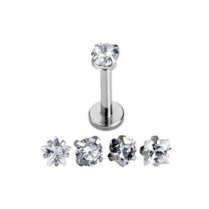 Clear CZ Star Tragus Lip Monroe Ear Triple Cartilage Helix Stud Earring - gaudely