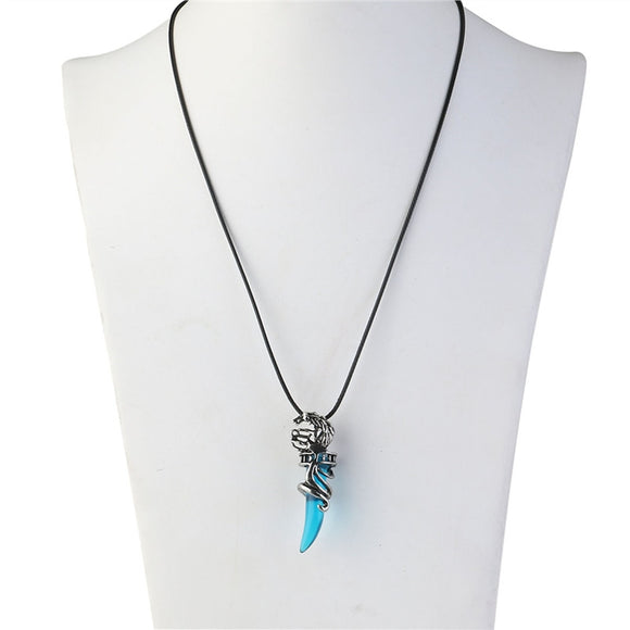 Natural Crystal Spike Pendent Necklace With Stainless Chain - gaudely