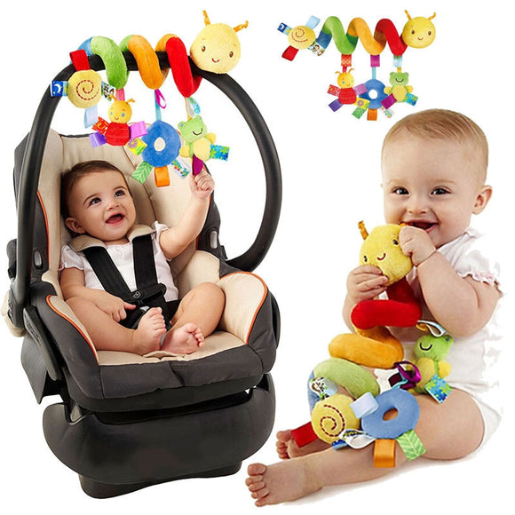 Kid Baby Crib Cot Pram Hanging Rattles Spiral Stroller&Car Seat Toy with Ringing Bell - gaudely