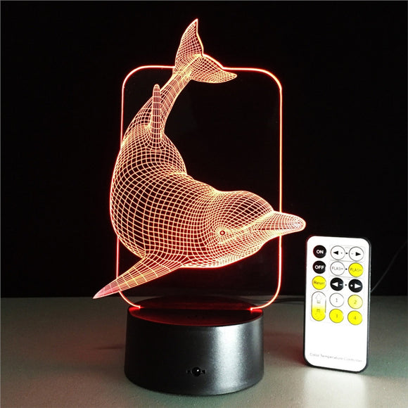 3D Lamp LED Visual Light Effect Touch Switch & Remote Control Colors Changing Night Light - gaudely