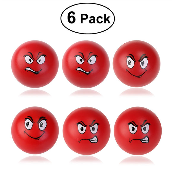 BESTOYARD 6pcs Face Squeeze Ball Stress Relax Emotional Toy Ball Gift - gaudely