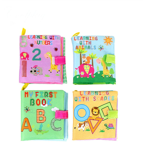 4PCS Baby First Non-Toxic Soft Cloth Leaning Book Intelligence Development Cloth Book Toys - gaudely