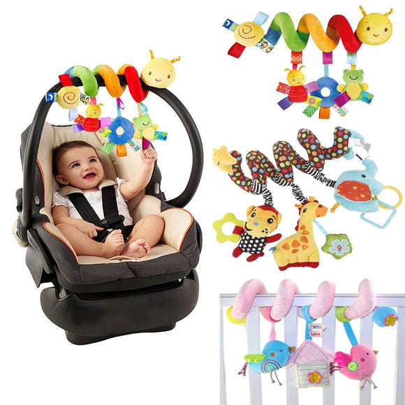 NUOLUX Kid Baby Crib Cot Pram Hanging Rattles Spiral Stroller&Car Seat Toy with Ringing Bell - gaudely