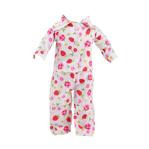 Cherry Strawberry Print Pajamas Clothes for 18inch American Girl Our Generation Journey My Life Dolls - gaudely