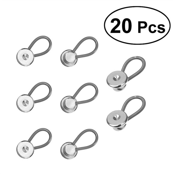 20 PCS 10MM Metal Elastic Collar Extenders Button Extenders for Shirt Dress Trousers Coat Collars - gaudely