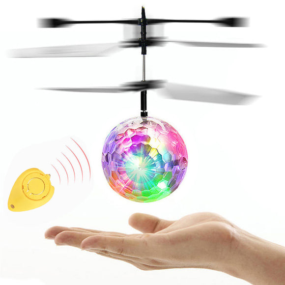 Flying RC Electric Ball LED Flashing Light Aircraft Helicopter Induction Toy - gaudely