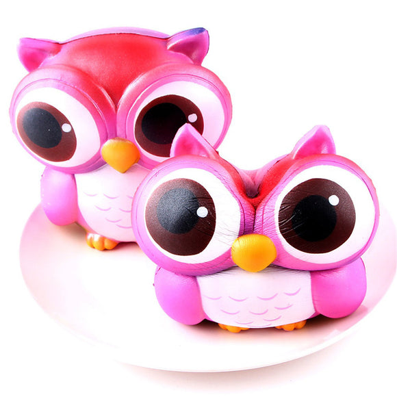 15cm Lovely Pink Owl Cream Scented Squishy Slow Rising Squeeze Toys Collection - gaudely
