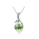 Beautiful Women's Girls Silver Plated Crystal Swan Pendant Necklace Chain - gaudely