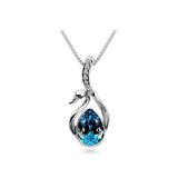 Beautiful Women's Girls Silver Plated Crystal Swan Pendant Necklace Chain - gaudely